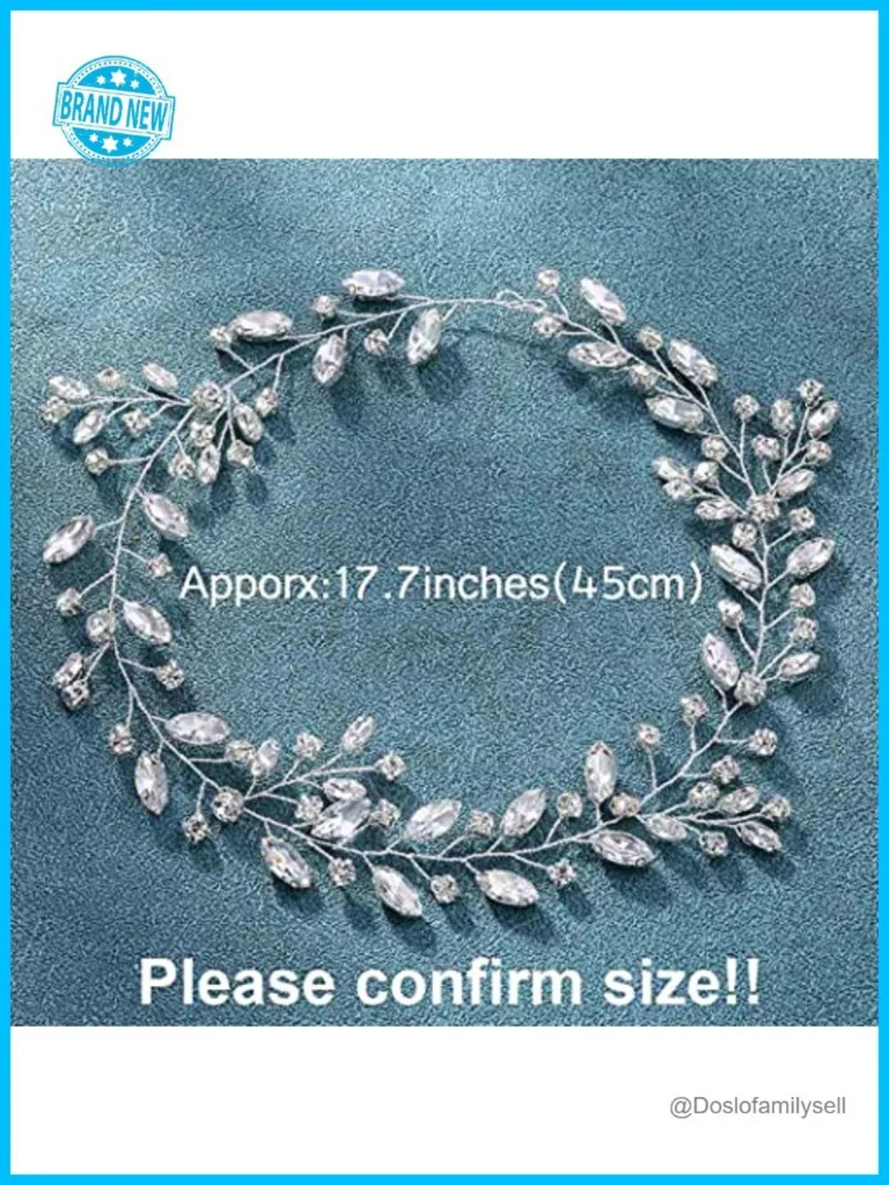 Rhinestone Crystal Hair Vine Wedding Bridal Headband Hair Piece